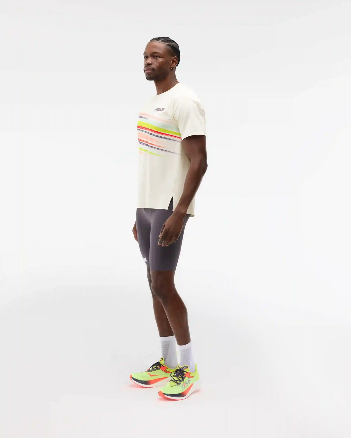 Race Day Short Sleeve:Hoka Citrus Prt:XS