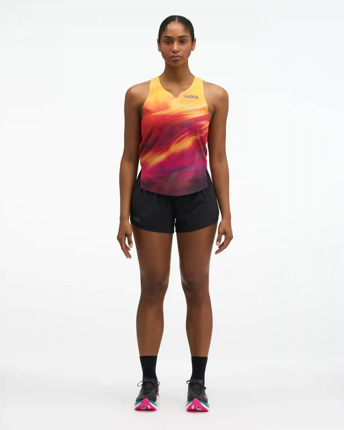 Race Day Singlet:Hoka Citrust Prt:XS