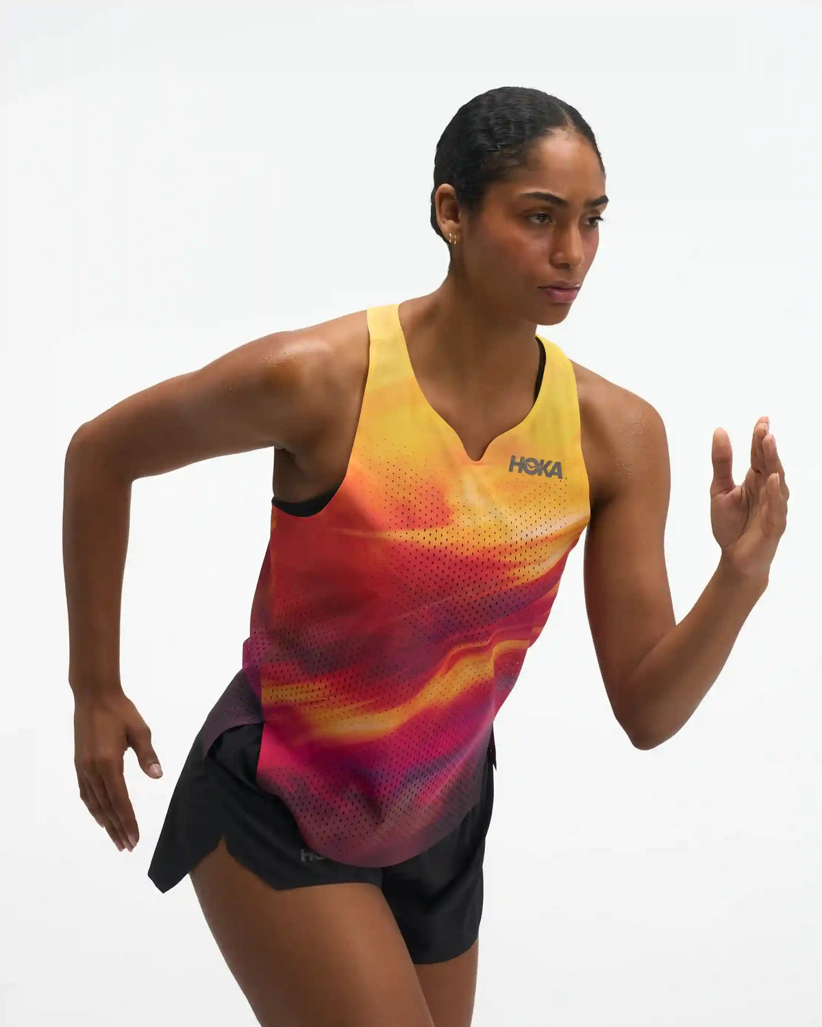 Race Day Singlet:Hoka Citrust Prt:XS