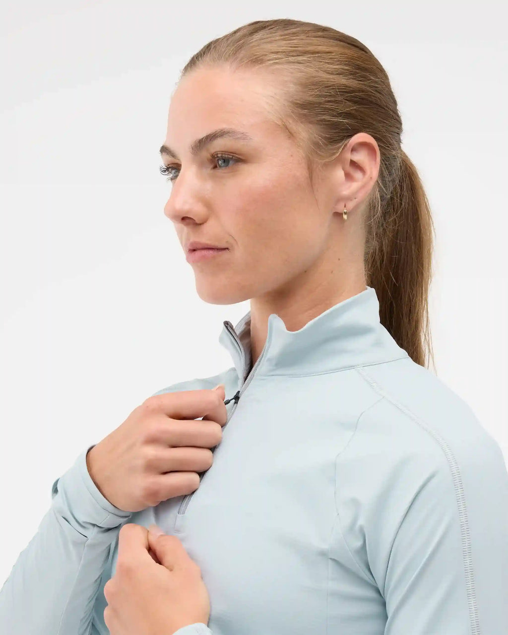 GlideTech Quarter Zip:Mineral Blue:XS