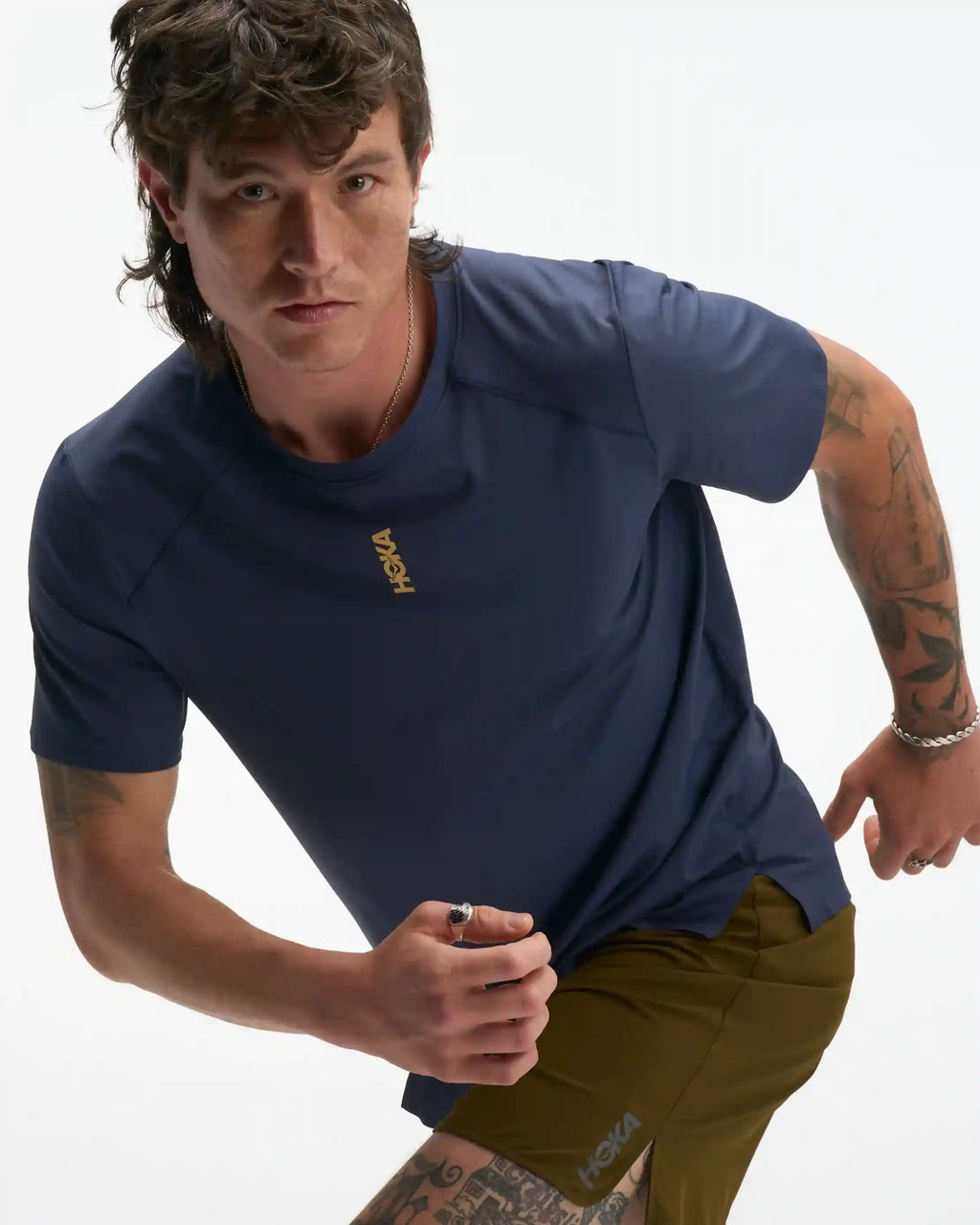 EveryRun Short Sleeve:Varsity Navy / Gold:XS