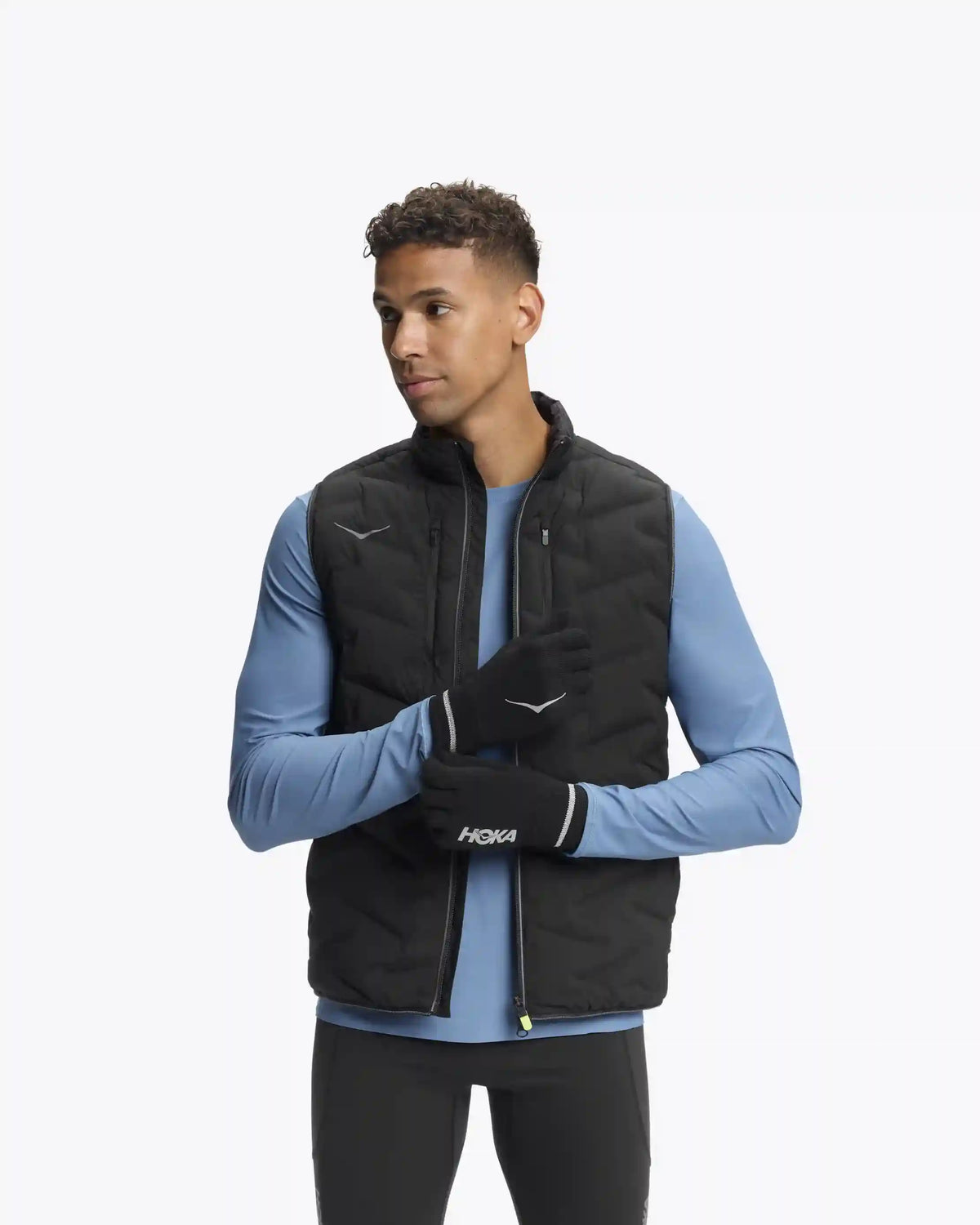 HOKA Knit Gloves:Varsity Navy / Gold:S/M