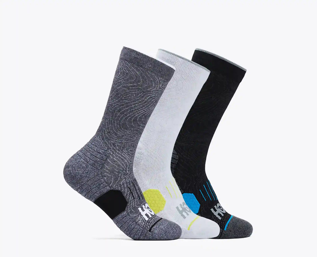 Crew Run Sock 3-Pack:Hazy Blue / Soft Cobalt / Night Glw Blue:S