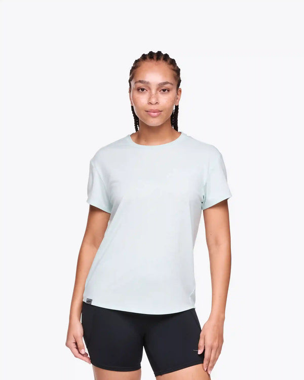Hoka Essential Tee:Aqua Breeze Htr:XS
