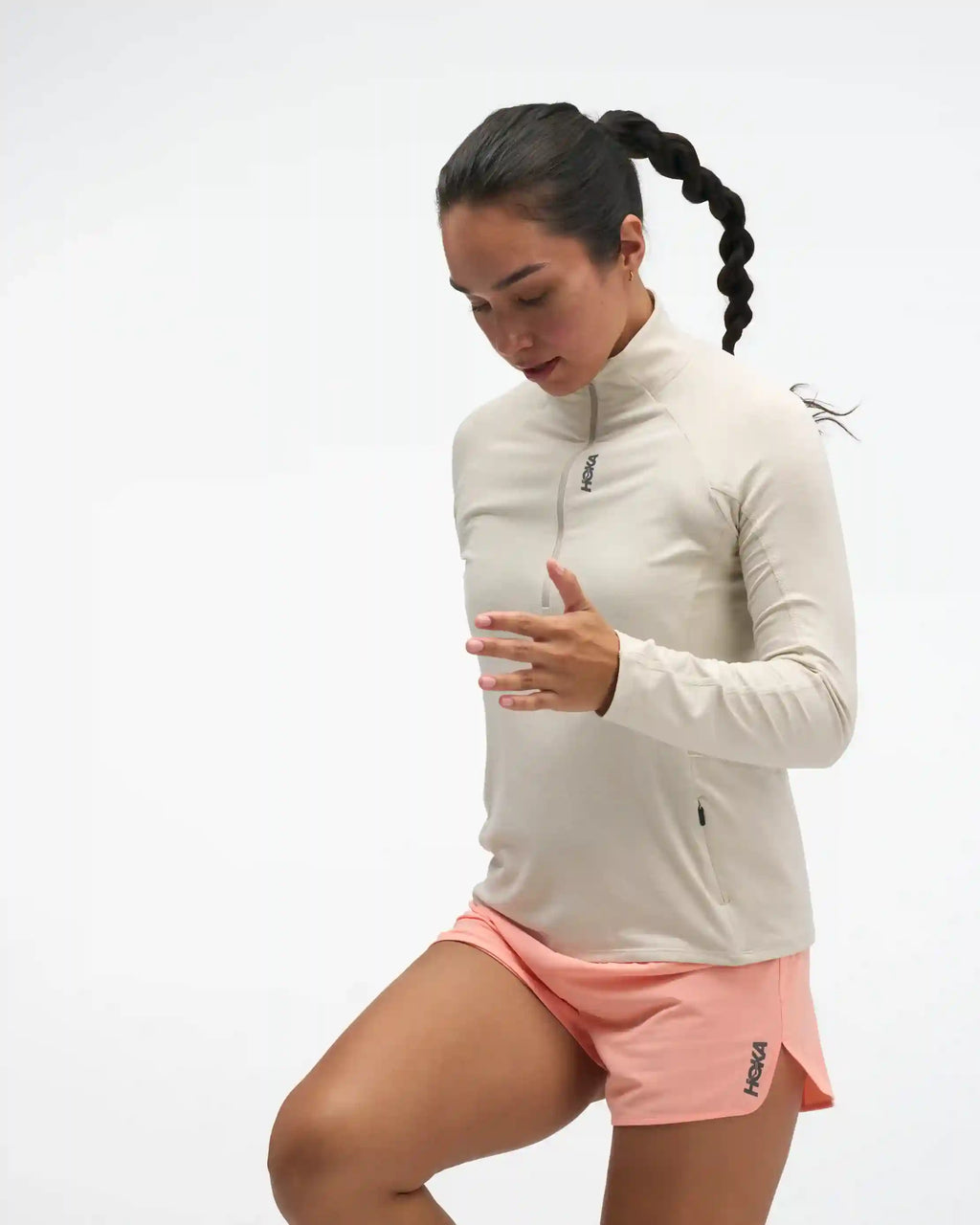 SkyForm Half Zip:Black Htr:XS