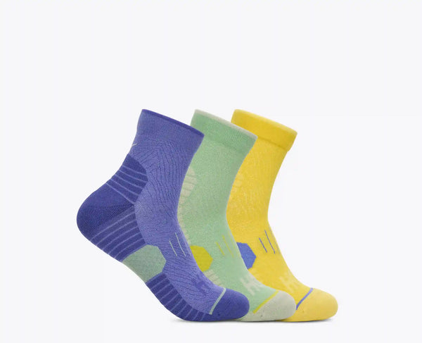 Quarter Run Sock 3-Pack:Hazy Blue / Soft Cobalt / Night Glw Blue:S