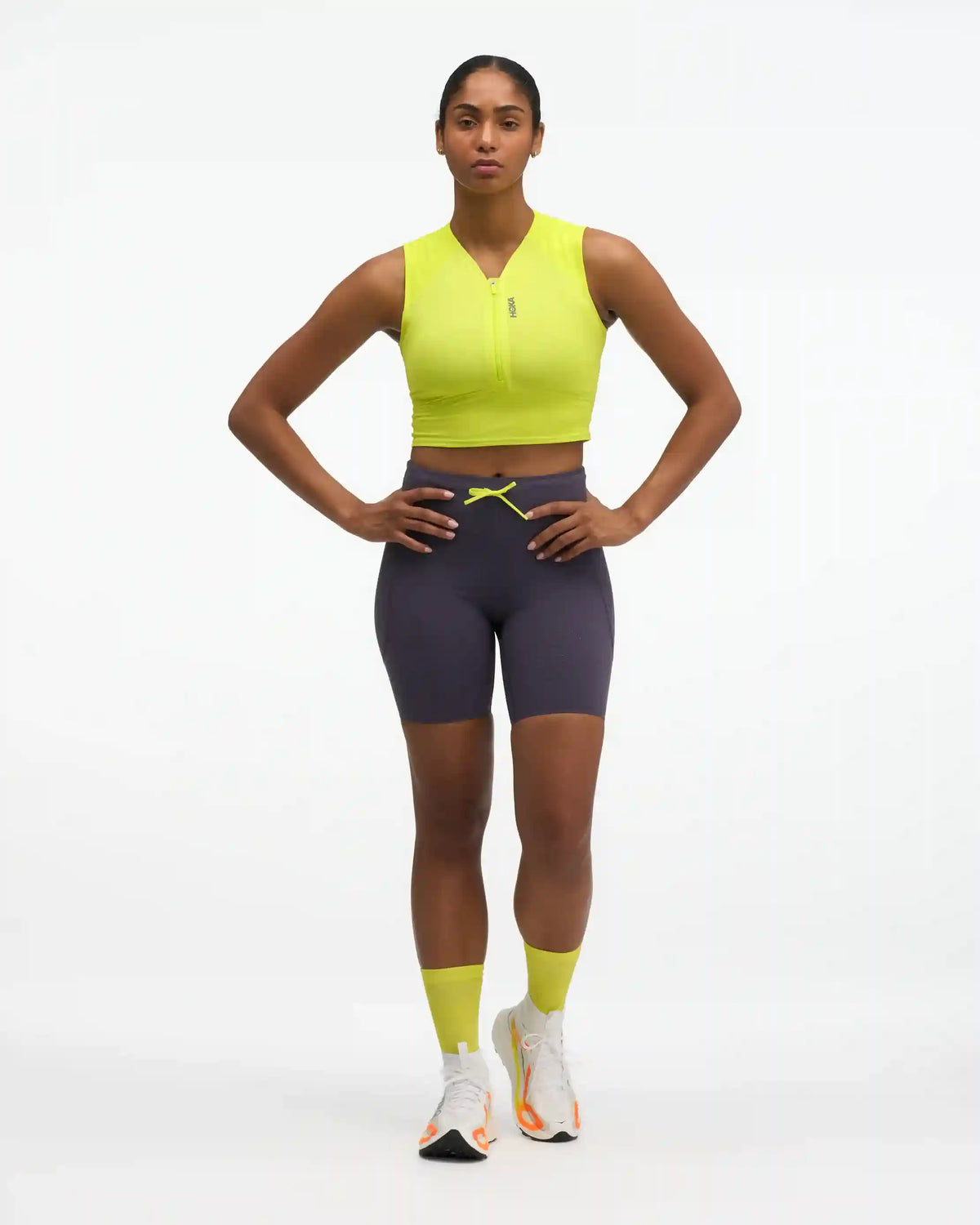 SkyBreeze Crop Tank:Hoka Citrus:XS