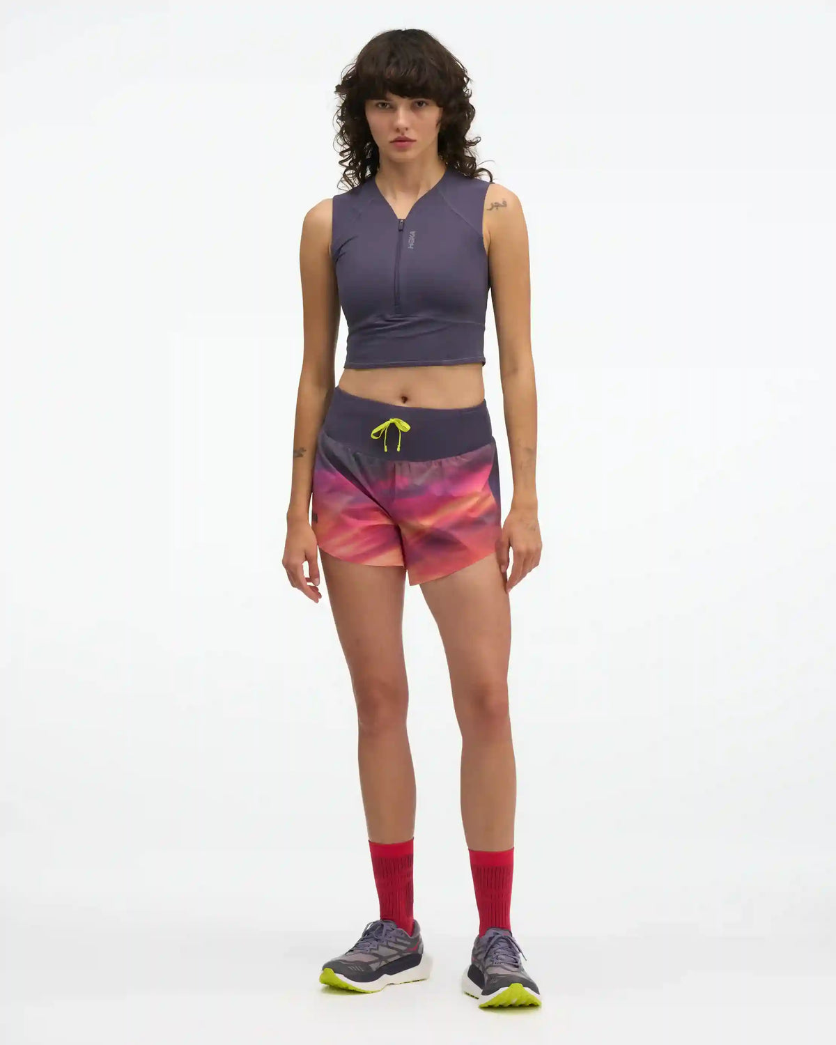 SkyBreeze Crop Tank:Hoka Citrus:XS