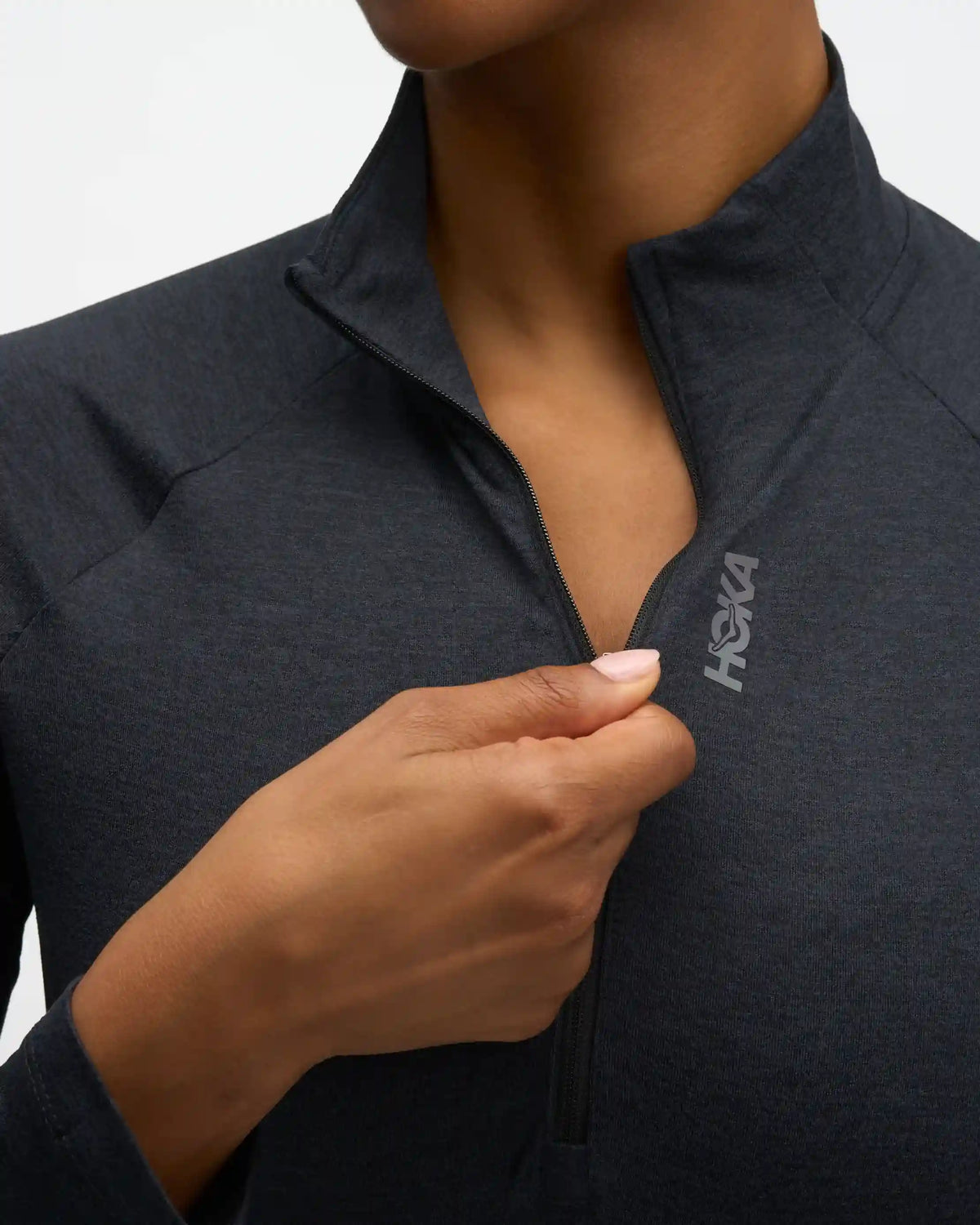 SkyForm Half Zip:Black Htr:XS