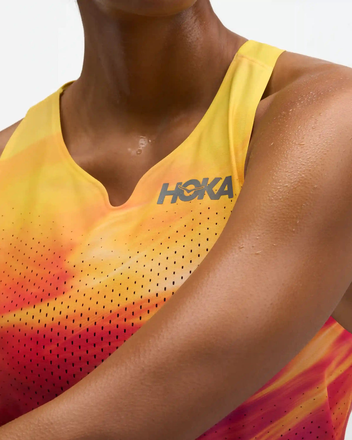 Race Day Singlet:Hoka Citrust Prt:XS