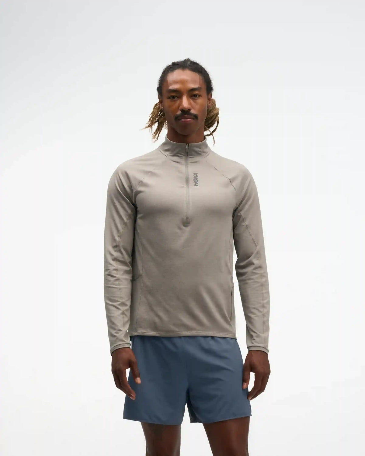 SkyForm Half Zip:Pebble Grey Htr:XS